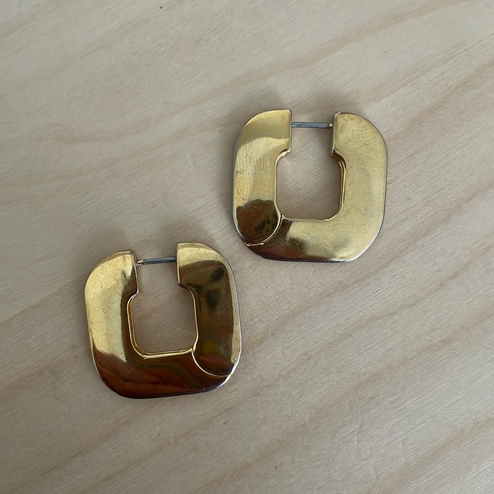 Jenny Bird Cushion Hoops Gold